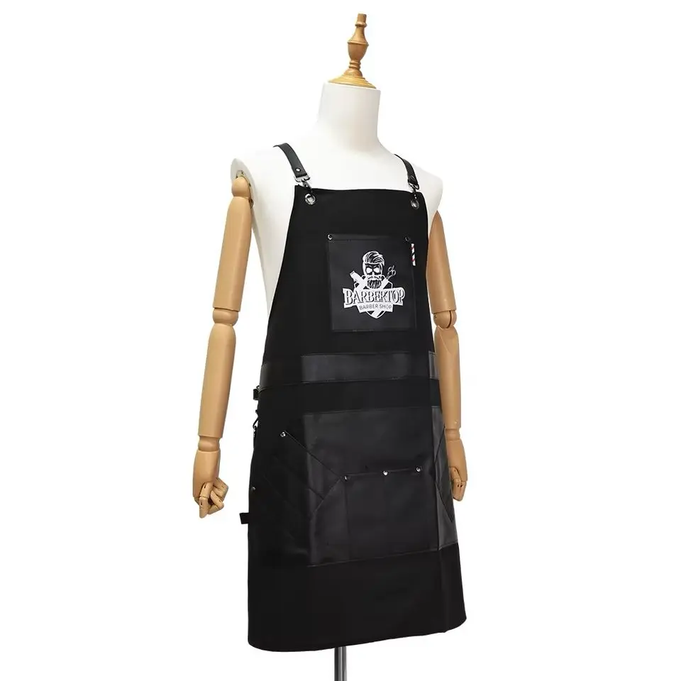 Black barber apron WELLA – Material: Waterproof fiber