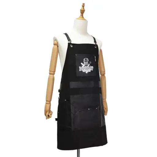 Black barber apron WELLA – Material: Waterproof fiber